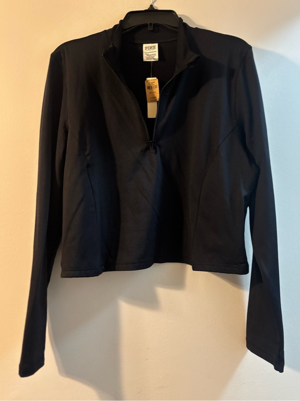 PINK Victoria's Secret Black Half-Zip Bomber Jacket